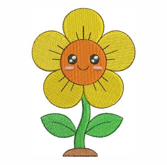 Matriz de Bordado Florzinha Sorrindo Baby Flor 000006