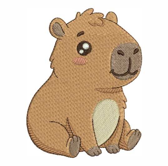 Matriz de Bordado Capivara Baby Sentada Capivarinha 000009