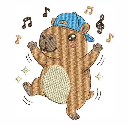 Matriz de Bordado Capivarinha Baby Dançando 000010