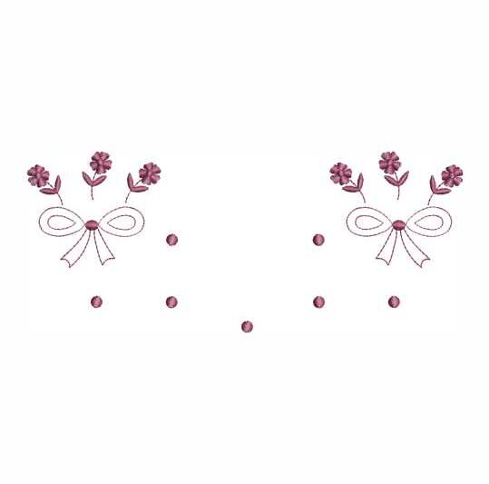 Matriz de Bordado Laço e Flores 000015