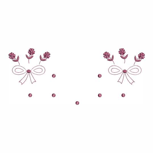 Laço e flores bordado delicado design elegante para máquina de bordar