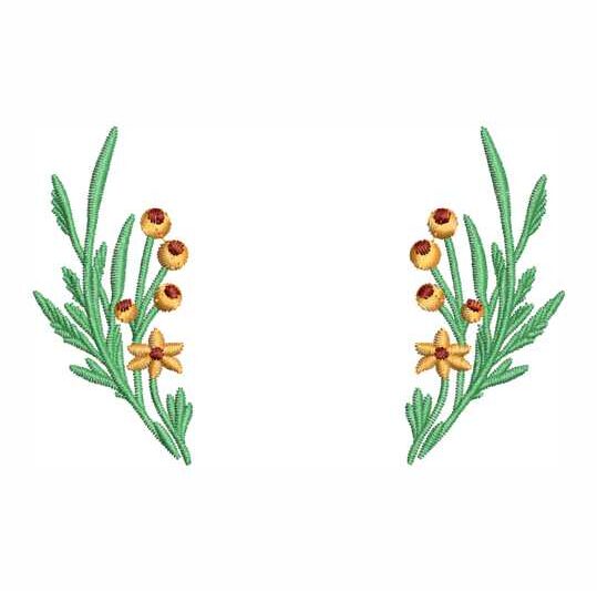 Matriz de Bordado Ramos de Flores Simples 000016