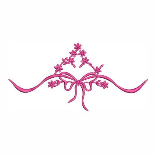 Matriz de Bordado Laço com Flores 000018