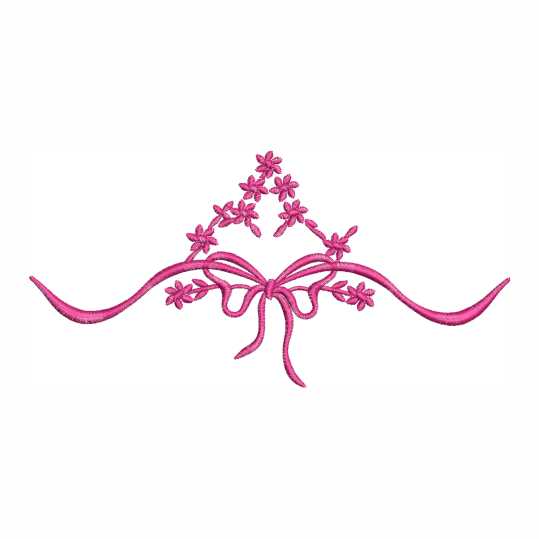 Bordado laço com flores delicadas design elegante para máquina de bordar