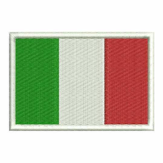 Bordado bandeira da Itália tricolor design preciso para máquina de bordar