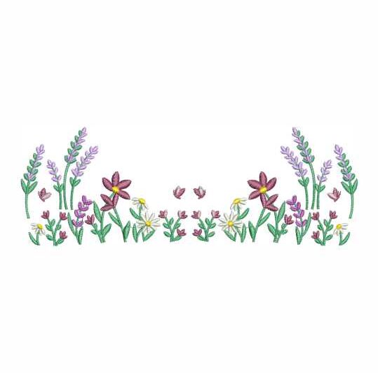 Matriz de Bordado Ramos de Flores e Borboleta 000020