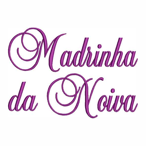 Bordado Madrinha da Noiva elegante para máquina de bordar