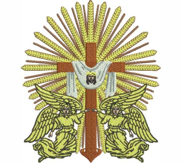 Matriz de Bordado Quaresma Cruz Jesus Anjos 000058