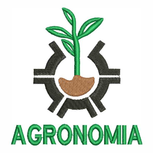 Matriz de bordado inspirada na agronomia com elementos naturais plantas e cultivo sustentável detalhado