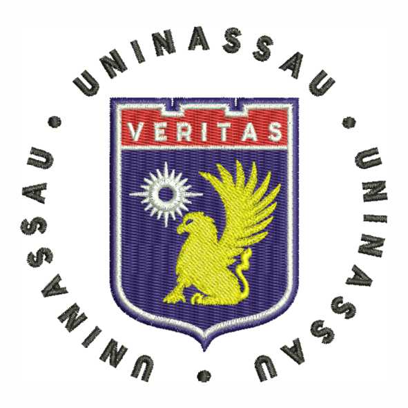 Matriz de bordado do Centro Universitário Maurício de Nassau, design preciso e elegante profissional.
