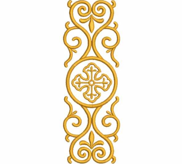 Matriz de Bordado Arabesco Cruz Barrado Litúrgicas 000072