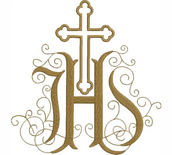 Matriz de Bordado JHS Cruz Alfaias Litúrgicas Arabesco 000073