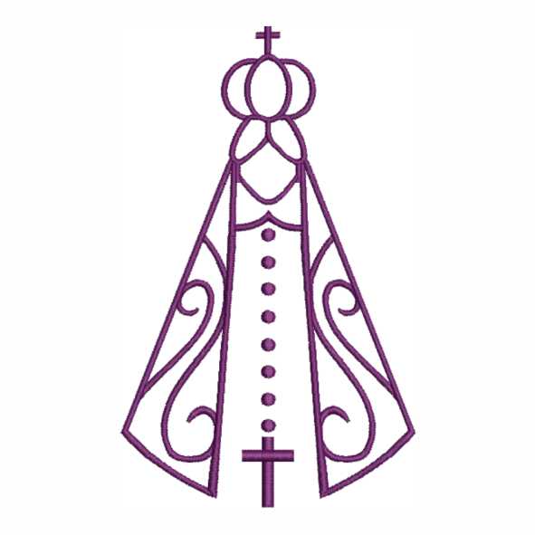 Matriz de bordado de Nossa Senhora Aparecida inspira fé, devoção e beleza em cada ponto delicado artesanal