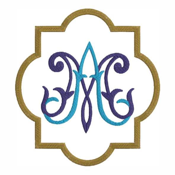 Matriz de bordado Ave Maria litúrgico mariano expressa fé, devoção e serenidade em cada ponto delicado