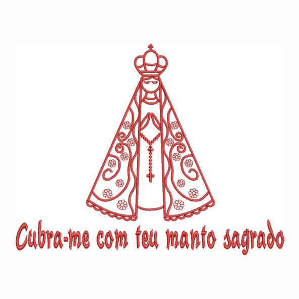 Matriz de bordado de Nossa Senhora Aparecida inspira fé, devoção e proteção em cada detalhe delicado artesanal