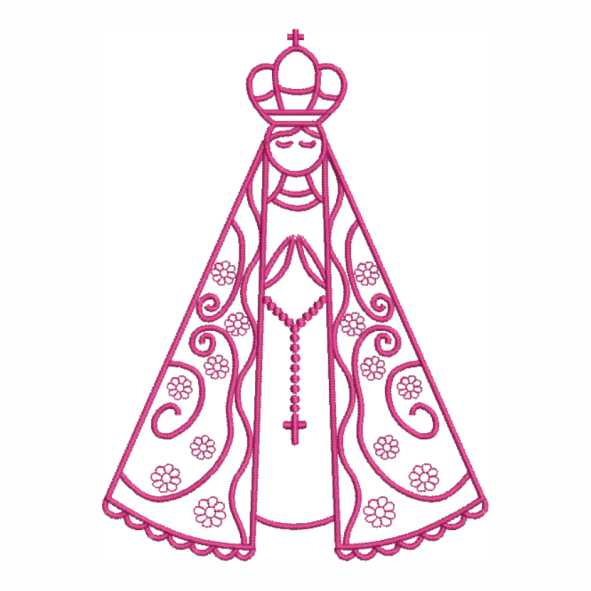 Matriz de bordado símbolo Nossa Senhora Aparecida transmite fé, proteção e devoção em cada detalhe delicado