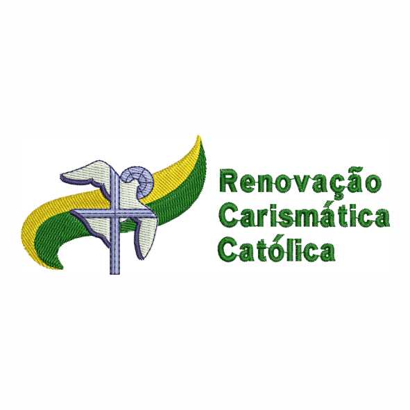 Simbolo da Renovacao Carismatica Catolica em matriz de bordado expressa fe vibrante e espiritualidade