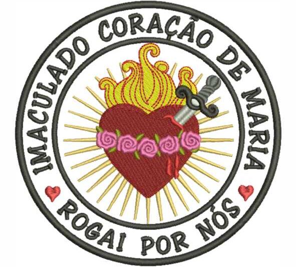 Matriz de Bordado Imaculada Coração de Maria Rogai por Nós 000091
