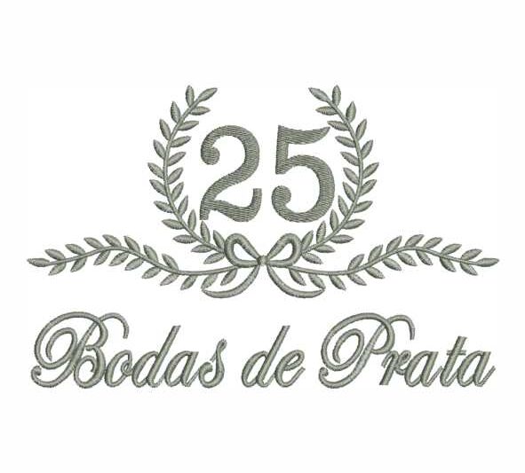 Matriz de Bordado Bodas de Prata 000101