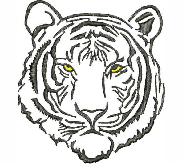 Matriz de Bordado Tigre Cabeça